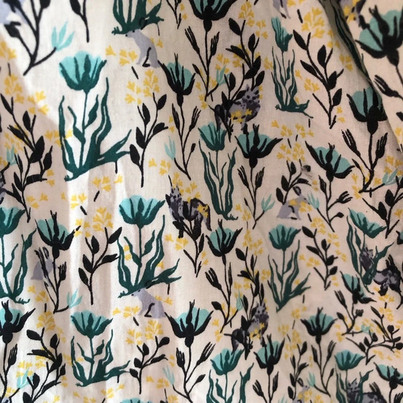 Loft Outlet Floral Button Down Slight Puff Sleeve Cotton Top Size Small Petite - Picture 2 of 7